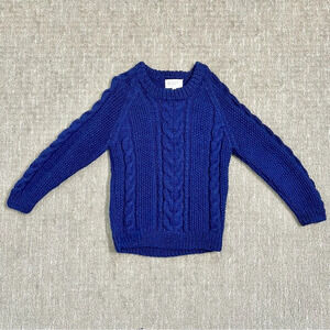 The Better Sweater Homer Alaska Dark Blue Chunky Cable Knit Size Small